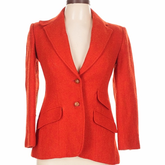Evan Picone Jackets & Blazers - Evan-Picone Red Wool Blazer with Elbow Patches Size 10
